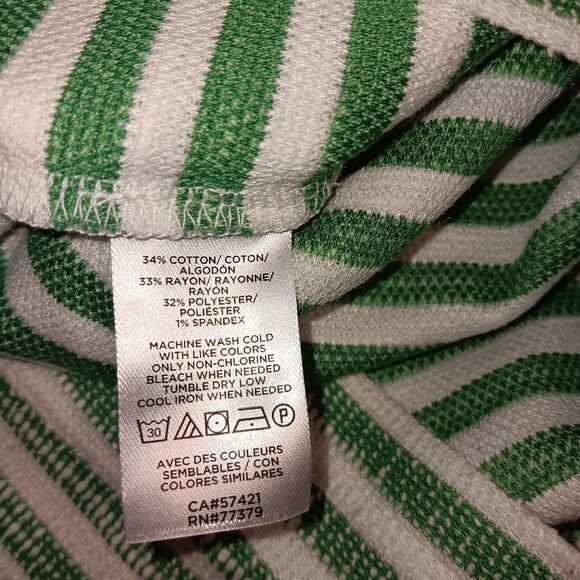 Ann Taylor Striped Shoulder Button Scoop Neck Tank - Sweet Clover - Picture 5 of 8